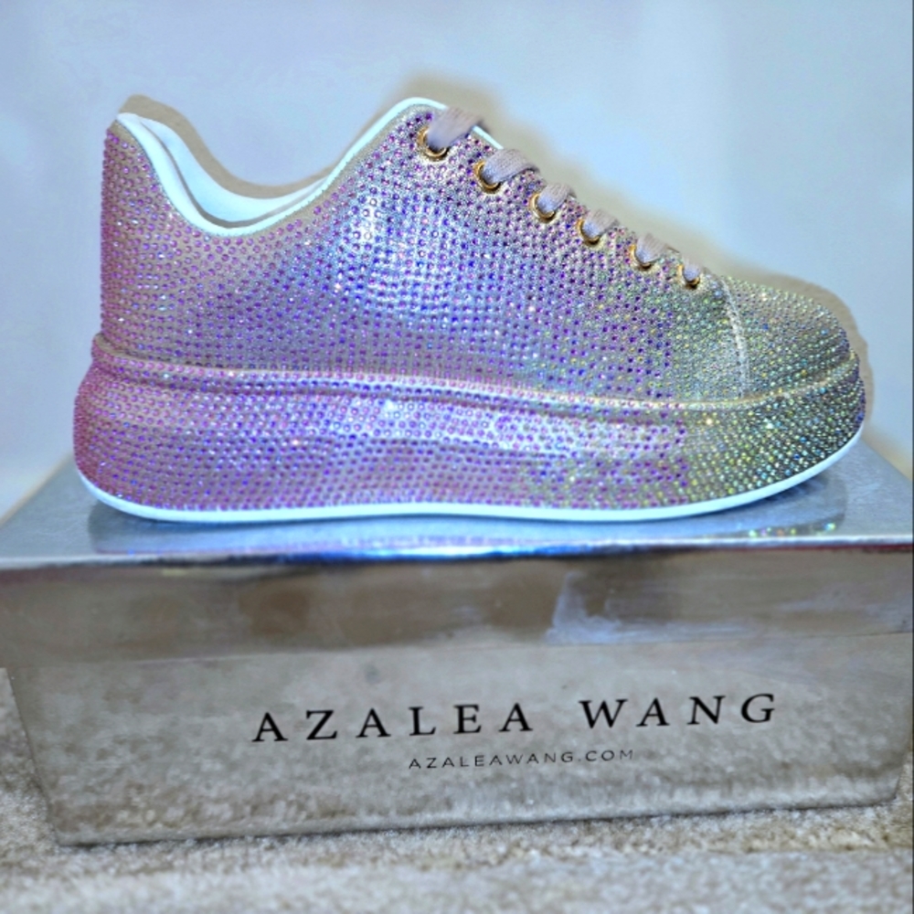 Azalea Wang Tangy-Pink Sneakers - Size 8 - Embellished